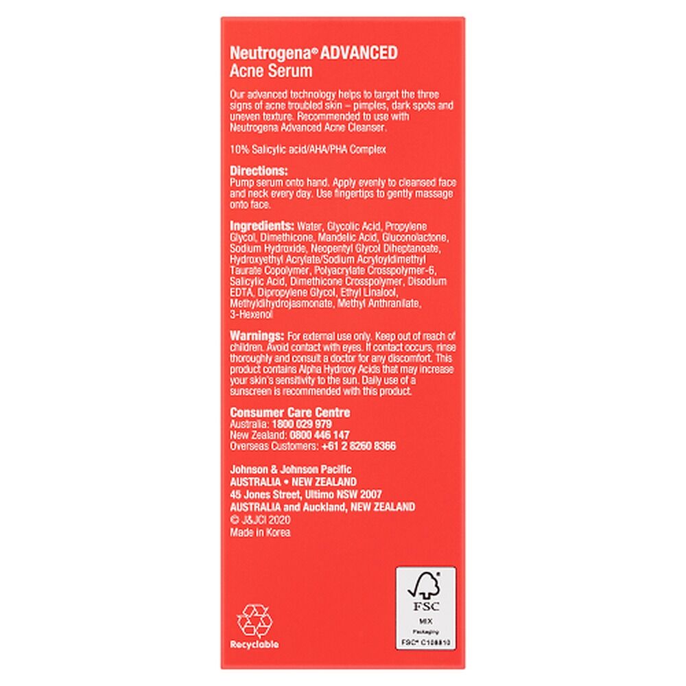 Neutrogena Advanced Acne Serum 30mL