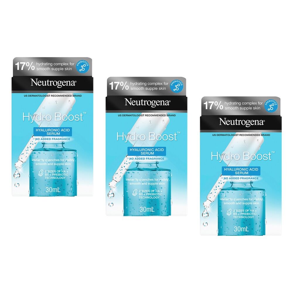 Neutrogena Hydro Boost Hyaluronic Acid Serum 30mL Pack of 3