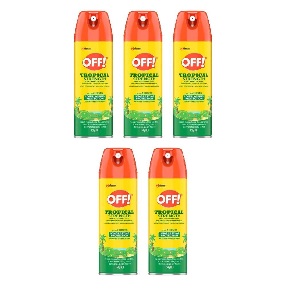 Off Tropical Strength Insect Repellent Aerosol Spray 150g Pack of 5