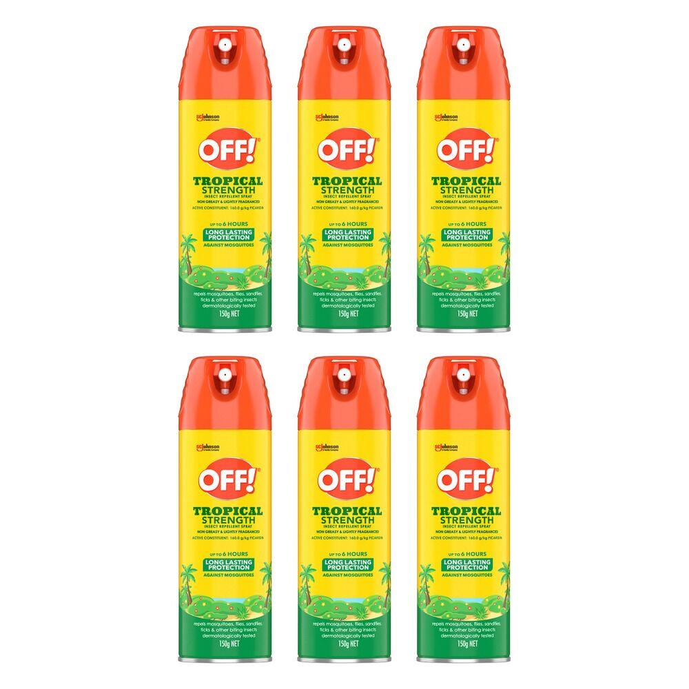 Off Tropical Strength Insect Repellent Aerosol Spray 150g Pack of 6