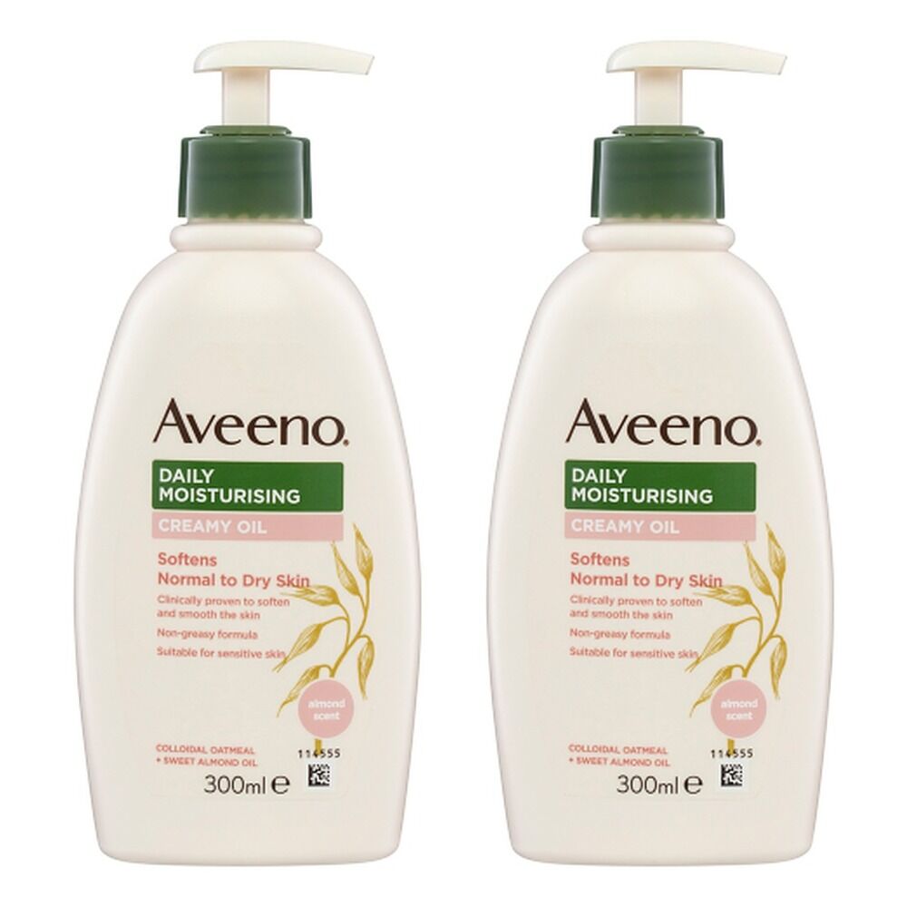 Aveeno Daily Moisturising Creamy Oil Almond Scented 300mL Pack of 2