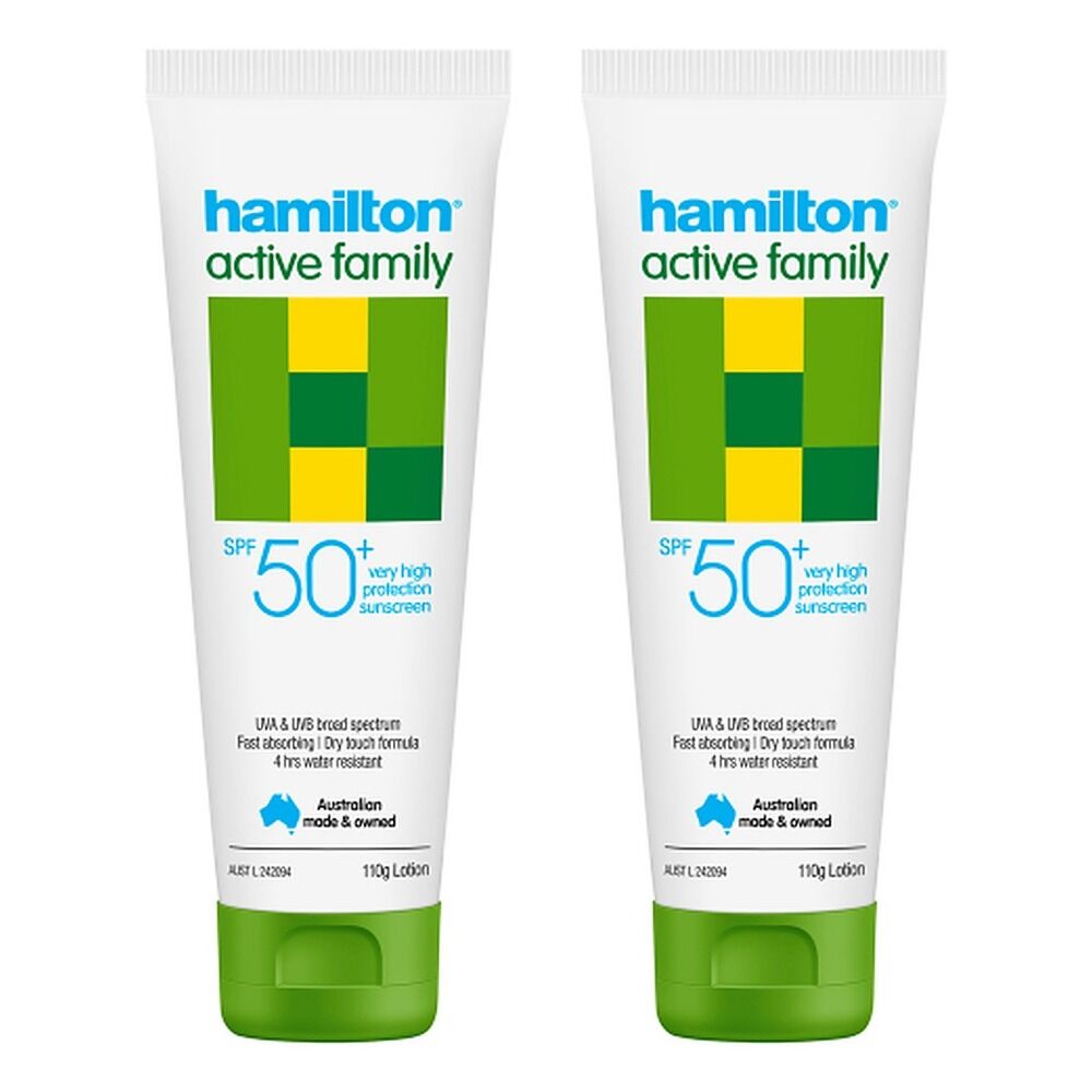 Hamilton Active Family Lotion SPF 50+ 110g Pack of 2