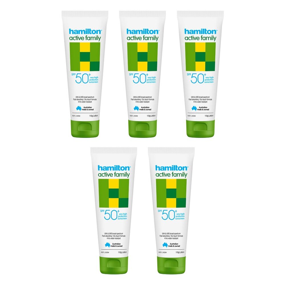 Hamilton Active Family Lotion SPF 50+ 110g Pack of 5
