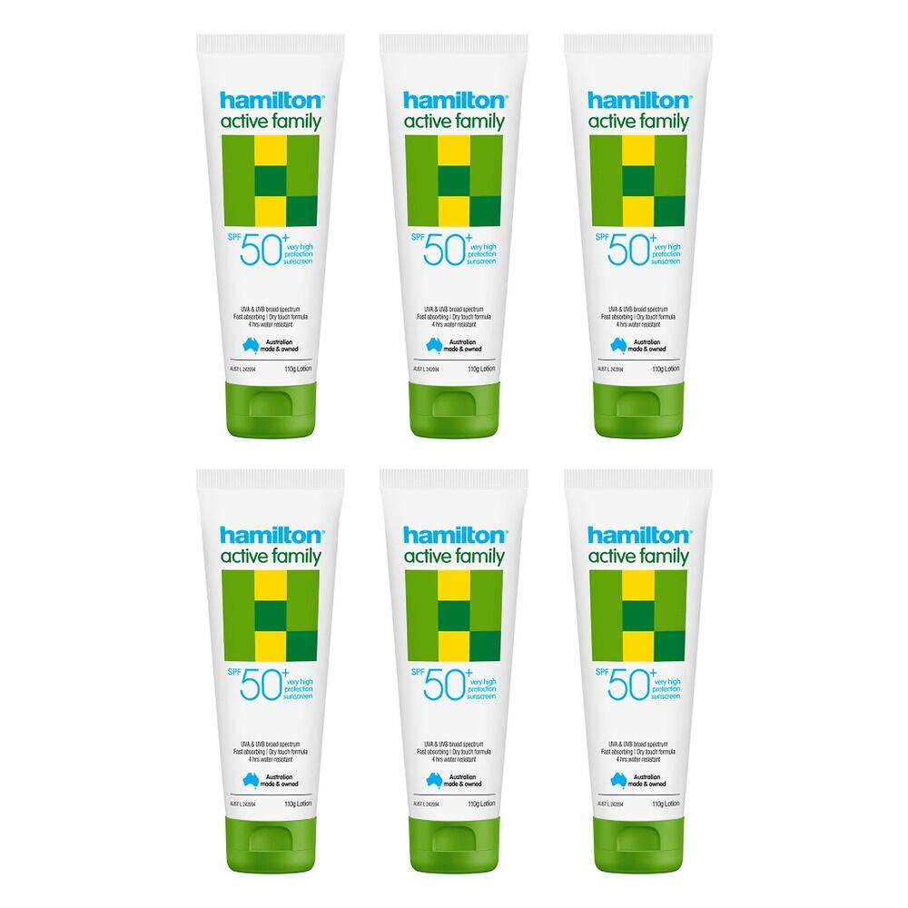 Hamilton Active Family Lotion SPF 50+ 110g Pack of 6