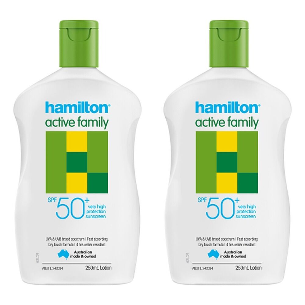 Hamilton Active Family Lotion SPF 50+ 250mL Pack of 2