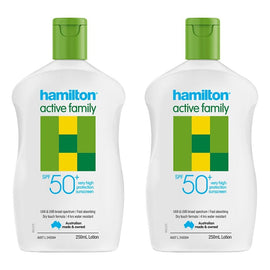 Hamilton Active Family Lotion SPF 50+ 250mL Pack of 2