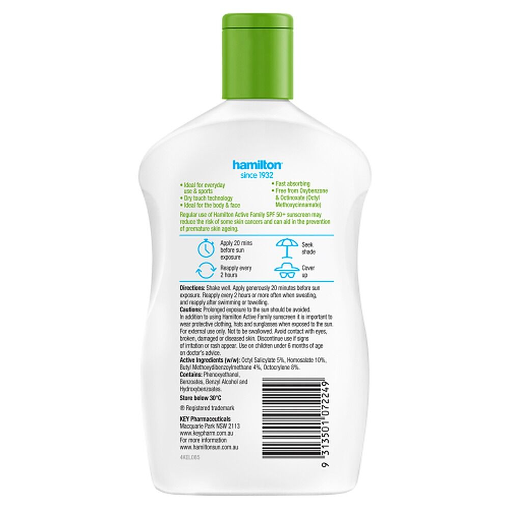 Hamilton Active Family Lotion SPF 50+ 250mL