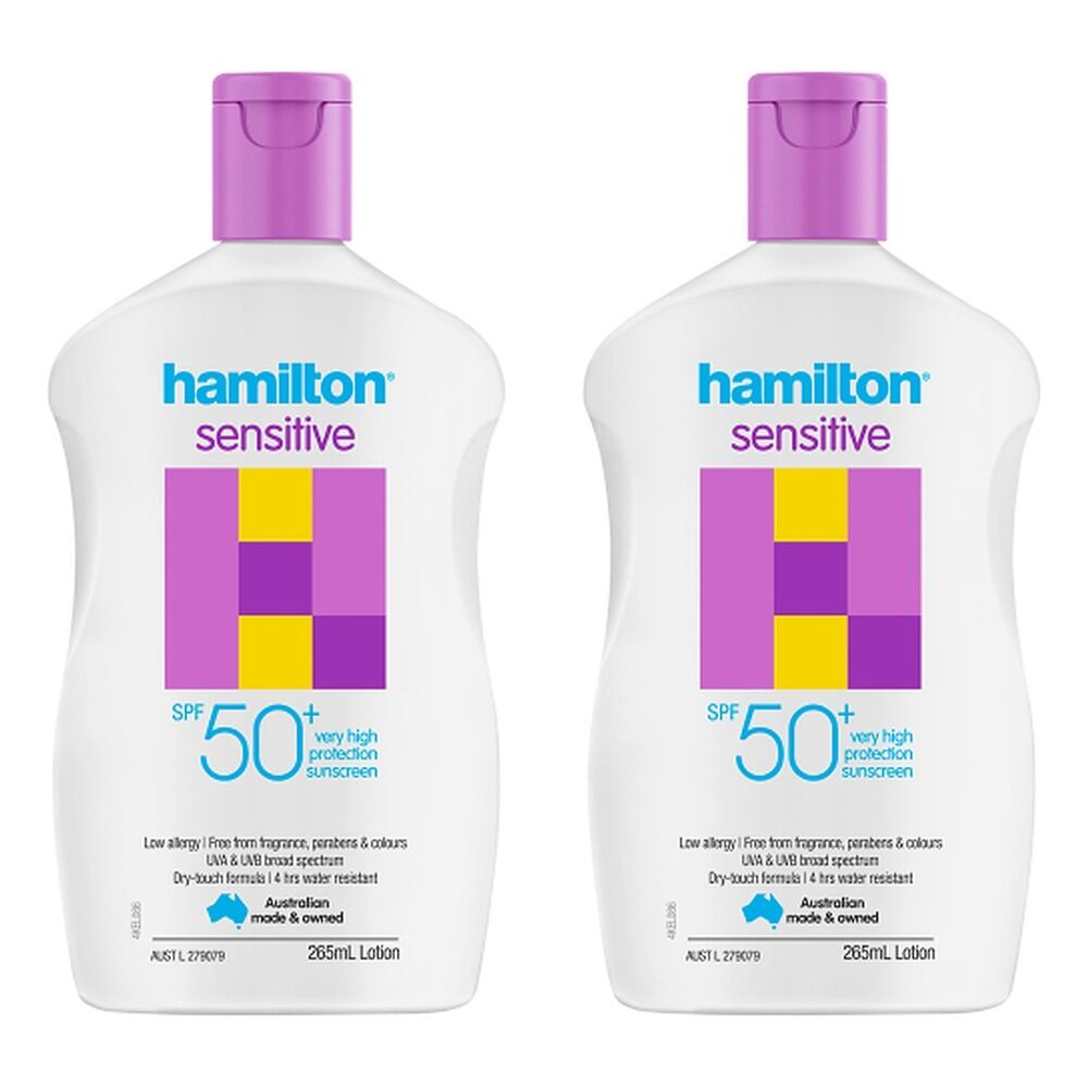 Hamilton Sensitive SPF50+ Lotion 265mL Pack of 2