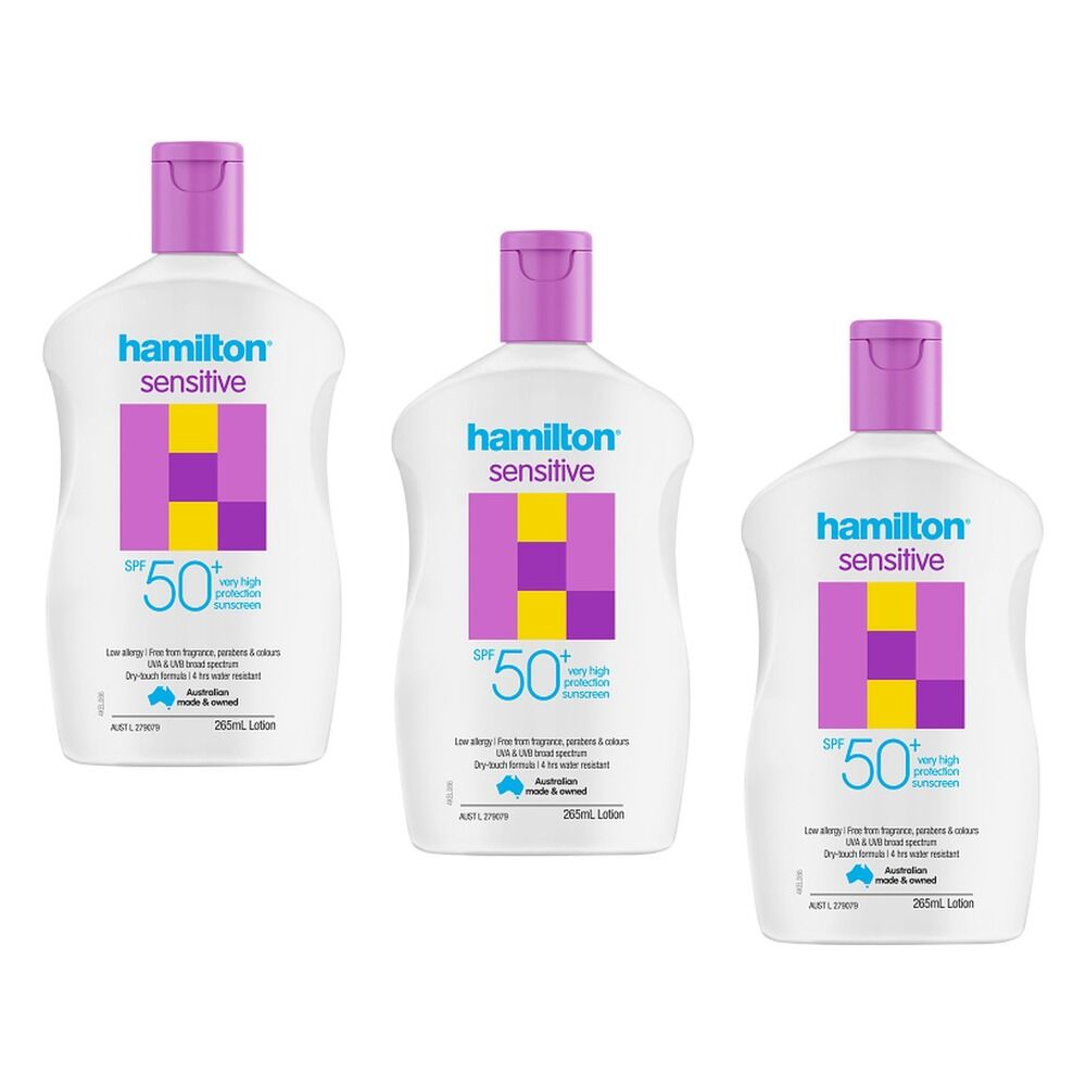 Hamilton Sensitive SPF50+ Lotion 265mL Pack of 3