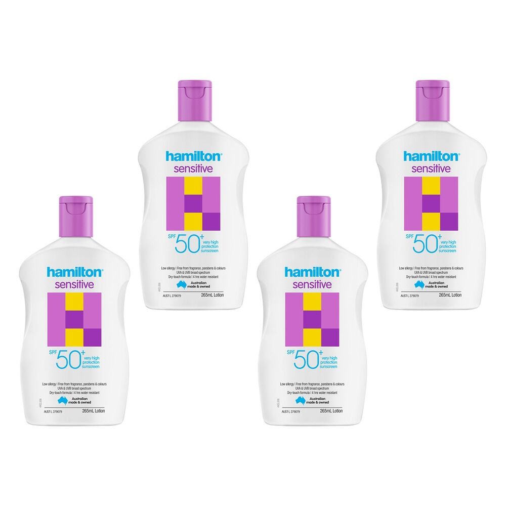 Hamilton Sensitive SPF50+ Lotion 265mL Pack of 4