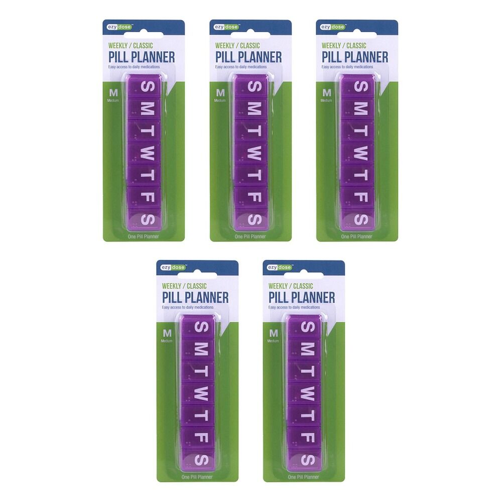 Ezy Dose 7 Day Pill Reminder Medium Pack of 5