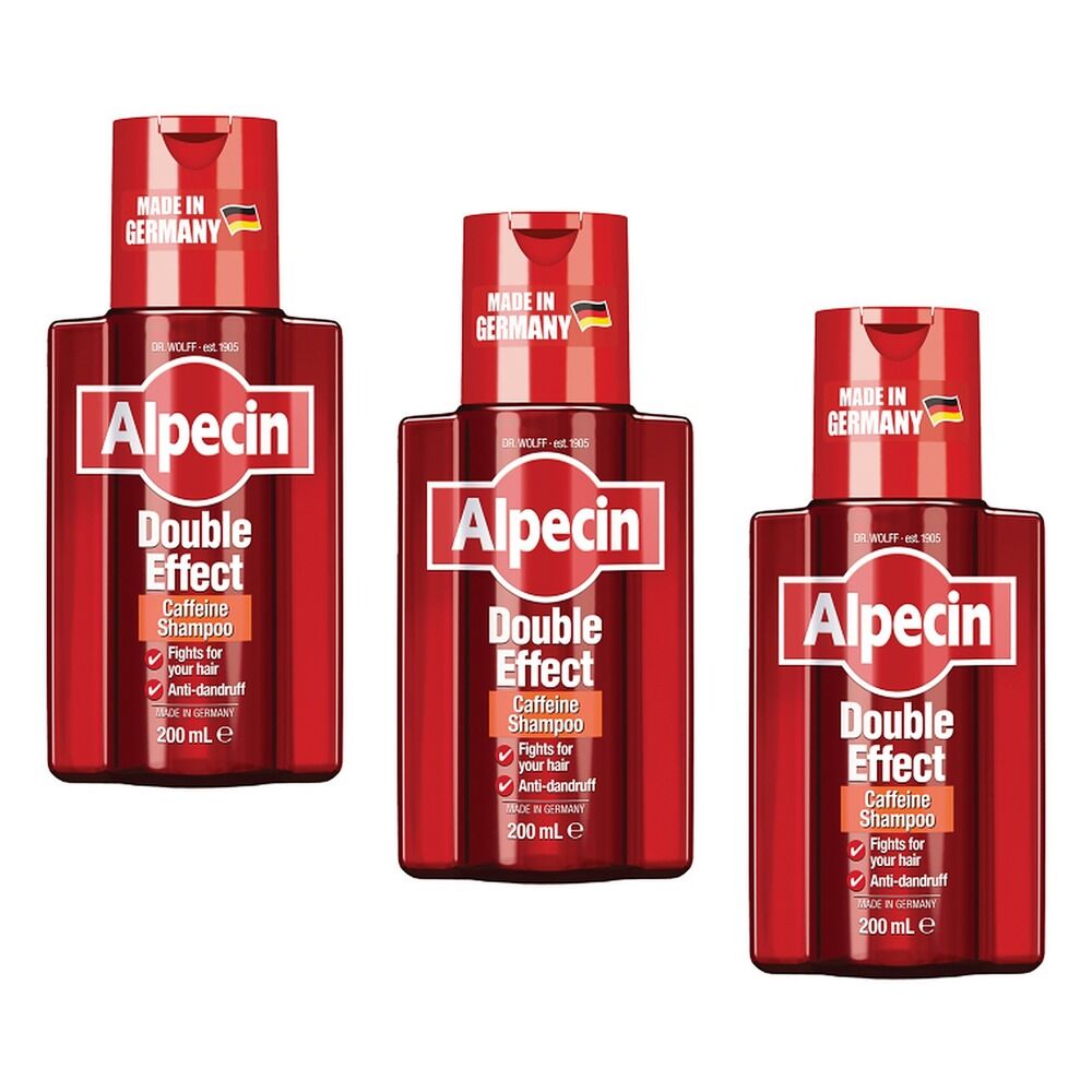 Alpecin Double Effect Caffeine Shampoo 200mL Pack of 3