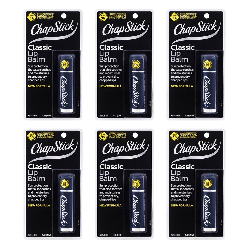 Chapstick Classic Lip Balm SPF15 4.2g Pack of 6