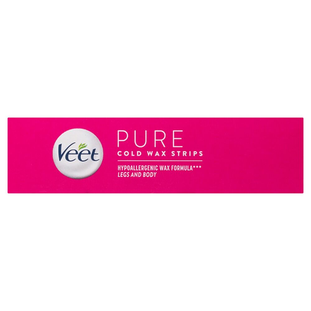 Veet PURE Cold Wax Strips Legs & Body Sensitive Skin 20 Pack