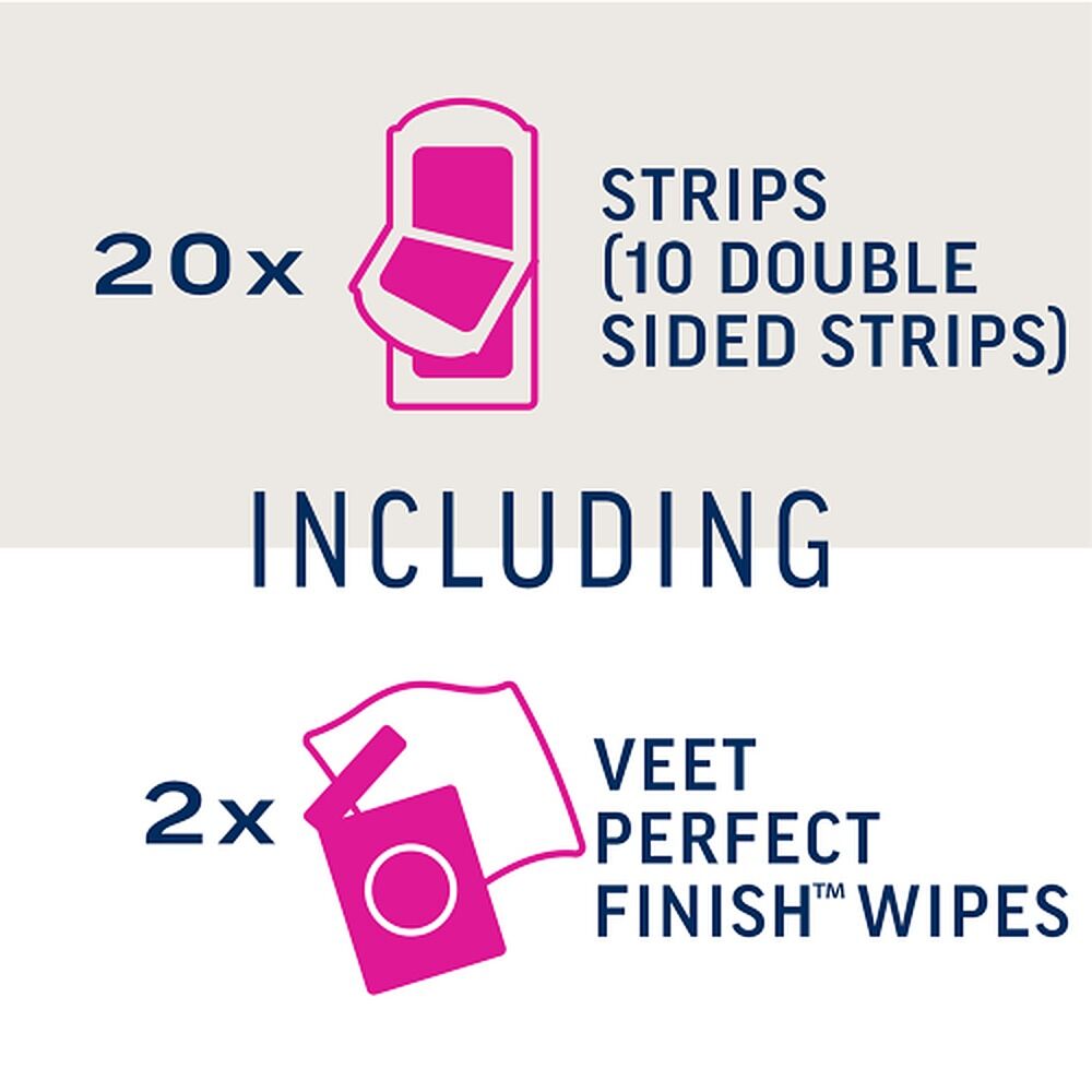 Veet PURE Cold Wax Strips Legs & Body Sensitive Skin 20 Pack