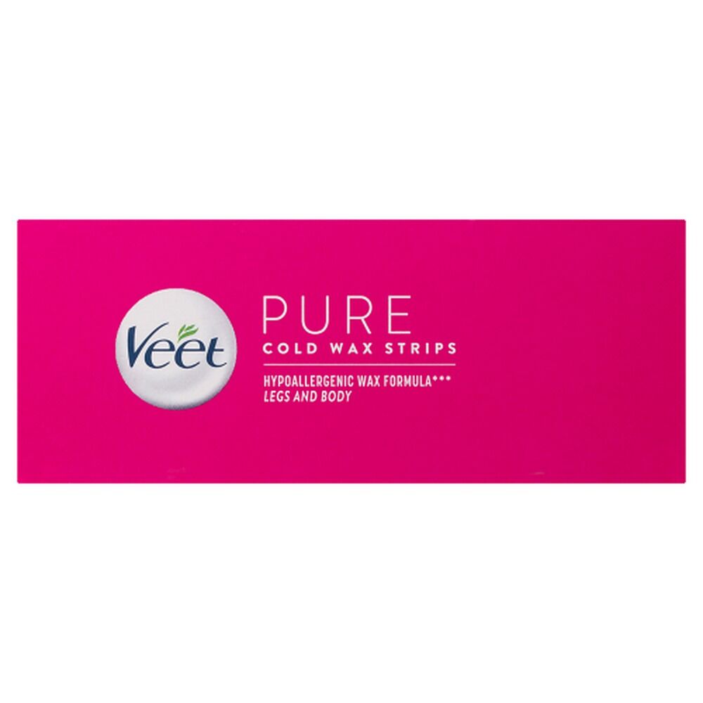 Veet PURE Cold Wax Strips Legs & Body Sensitive Skin 40 Pack