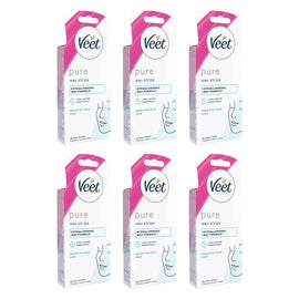 Veet PURE Cold Wax Strips Face Sensitive Skin 20 Pack Bundle of 6