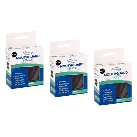 SurgiPack Mouthguard Senior Black Pack of 3
