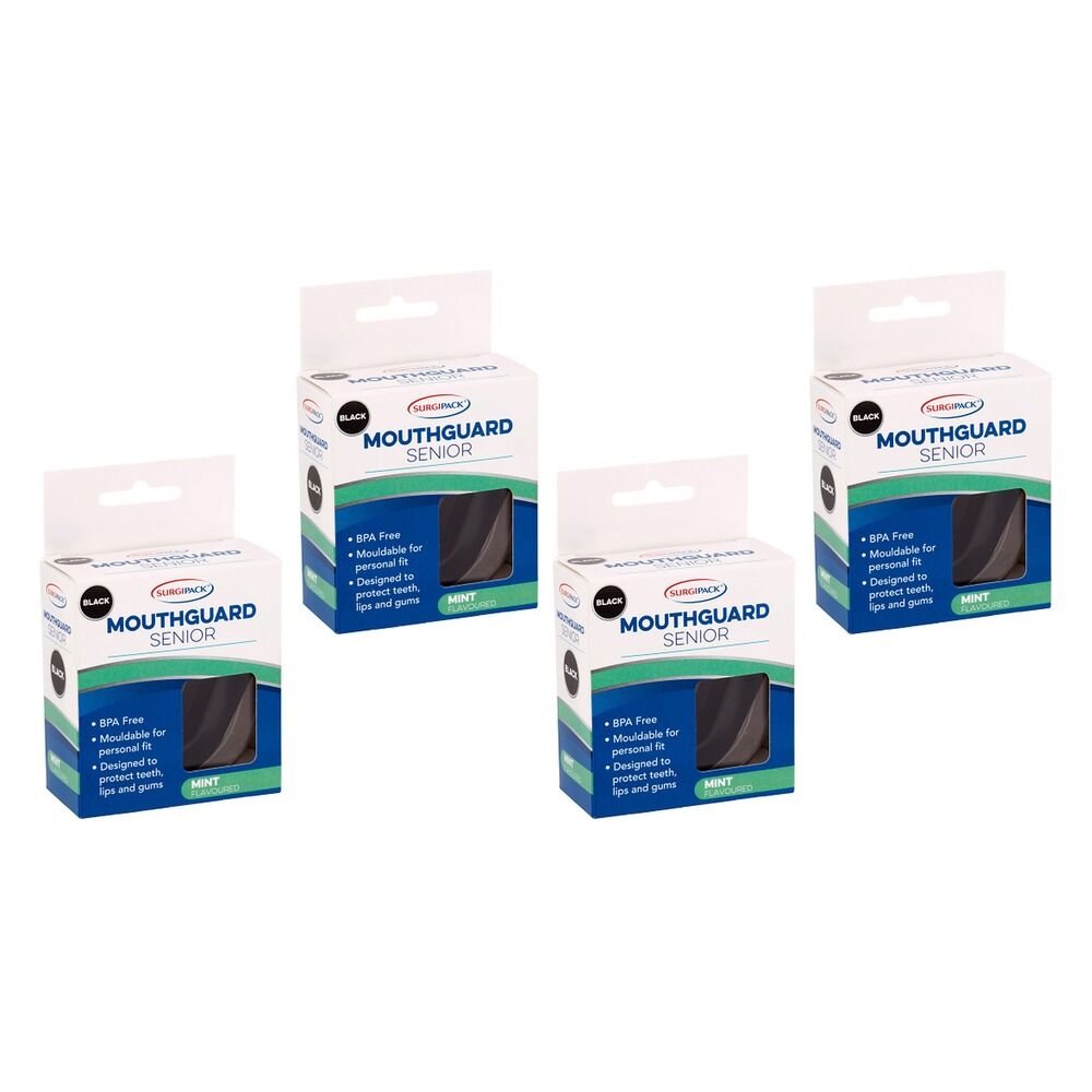 SurgiPack Mouthguard Senior Black Pack of 4