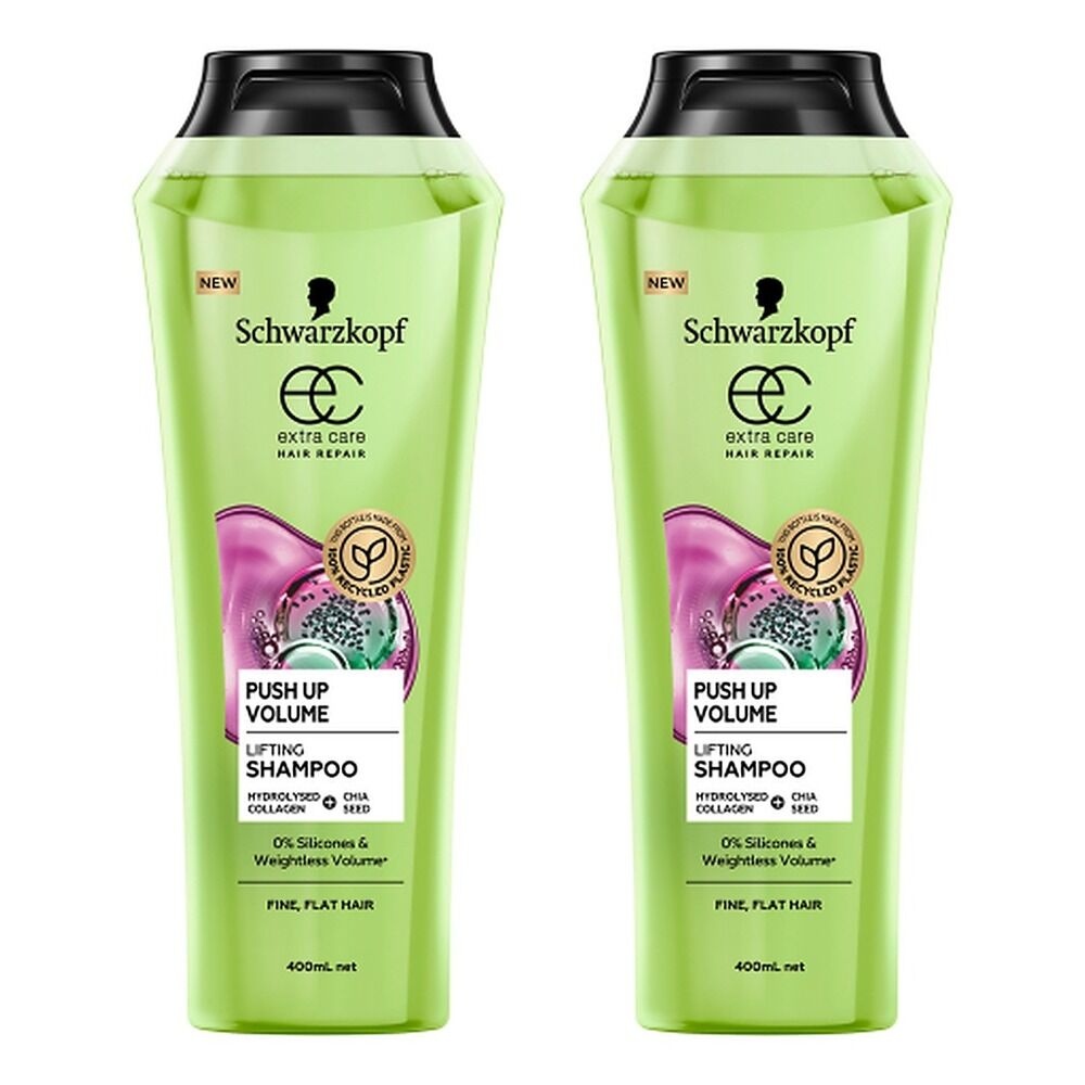 Schwarzkopf Extra Care Push Up Volume Lifting Shampoo 400mL Pack of 2