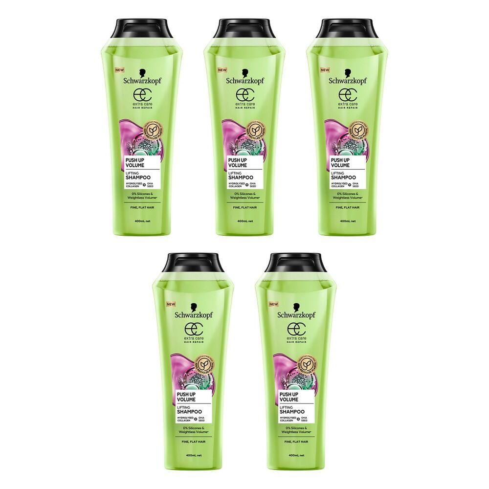 Schwarzkopf Extra Care Push Up Volume Lifting Shampoo 400mL Pack of 5