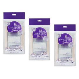 Swisspers Breast Milk Storage Bags 20 Pack Bundle of 3