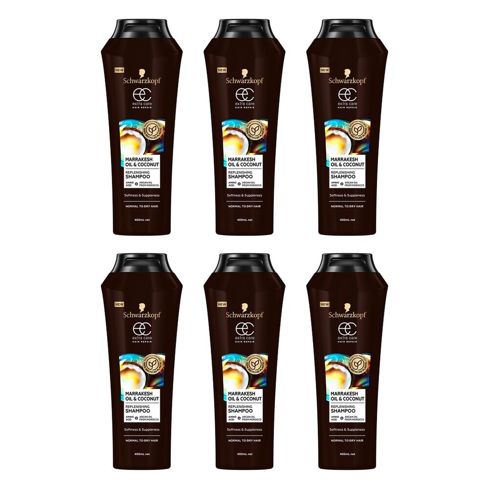 Schwarzkopf Extra Care Marrakesh Oil & Coconut Replenishing Shampoo Pack of 6