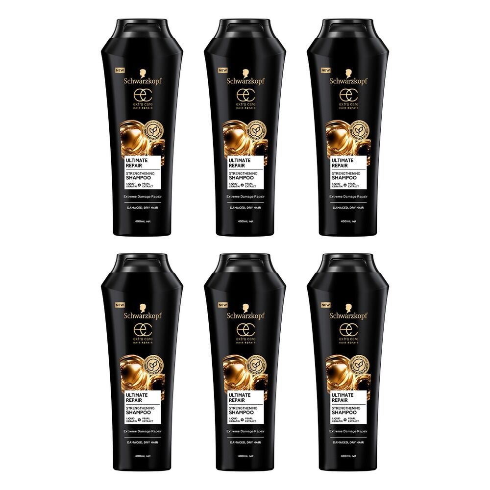 Schwarzkopf Extra Care Ultimate Repair Strengthening Shampoo 400mL Pack of 6