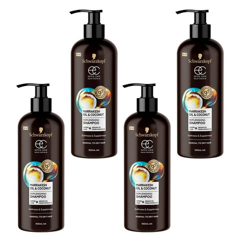 Schwarzkopf Extra Care Marrakesh Oil & Coconut Replenishing Shampoo Bundle of 4