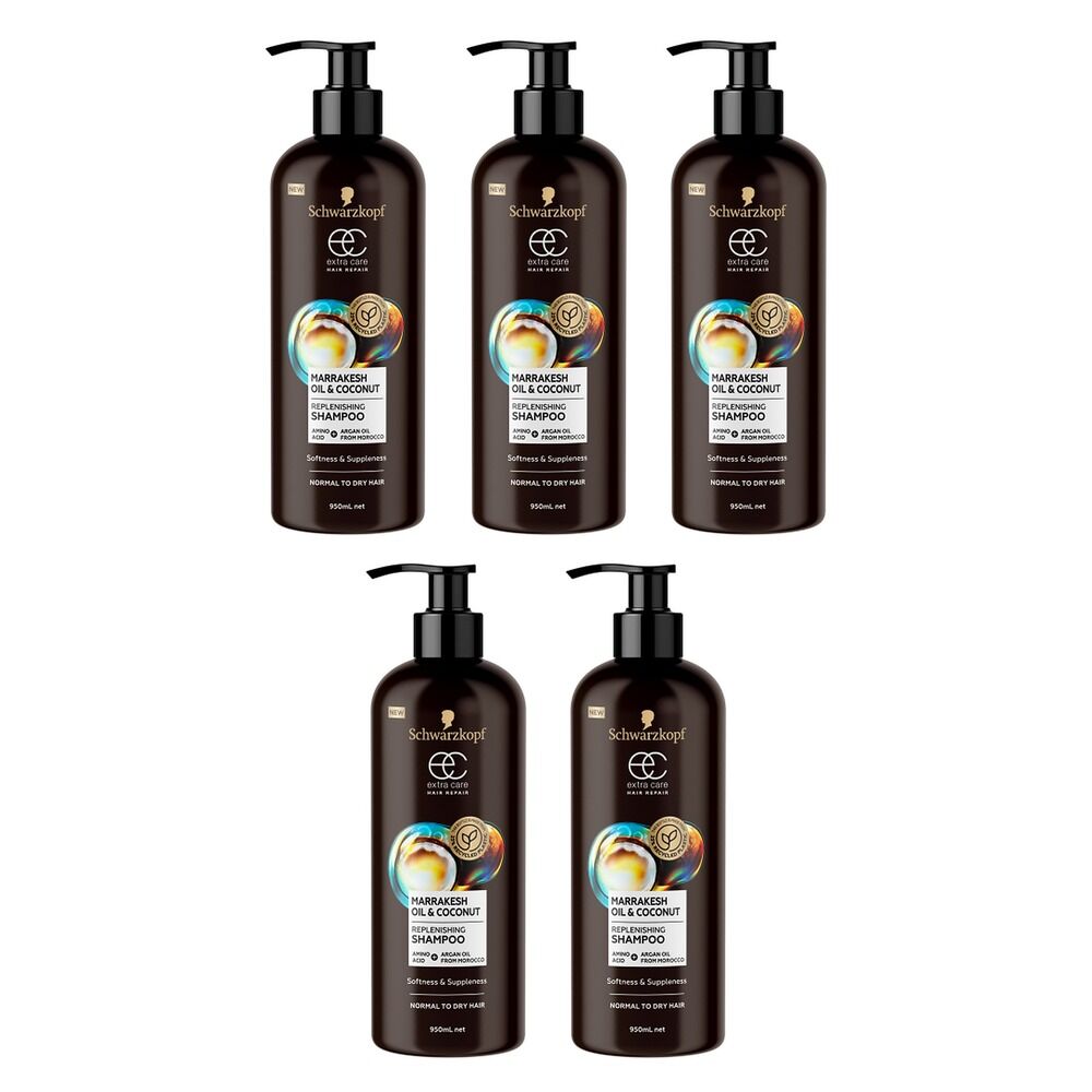 Schwarzkopf Extra Care Marrakesh Oil & Coconut Replenishing Shampoo Bundle of 5