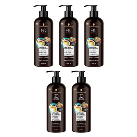 Schwarzkopf Extra Care Marrakesh Oil & Coconut Replenishing Shampoo Bundle of 5