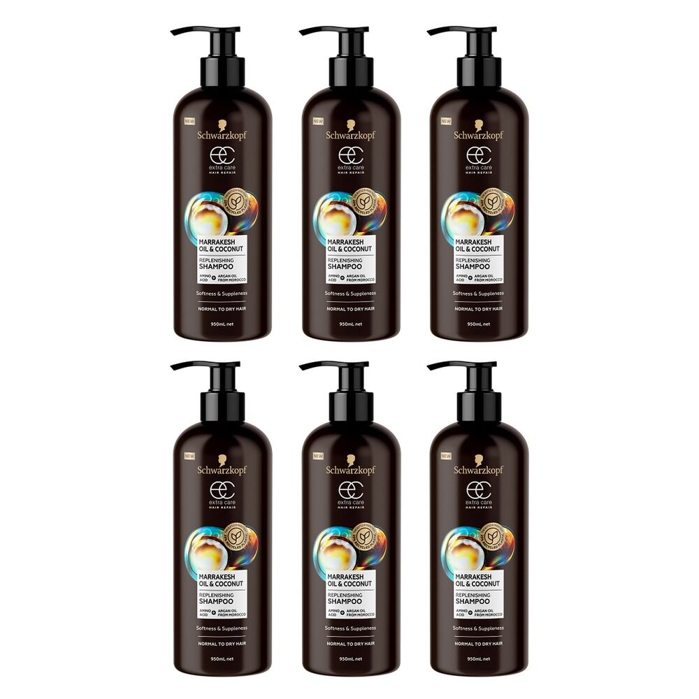 Schwarzkopf Extra Care Marrakesh Oil & Coconut Replenishing Shampoo Bundle of 6
