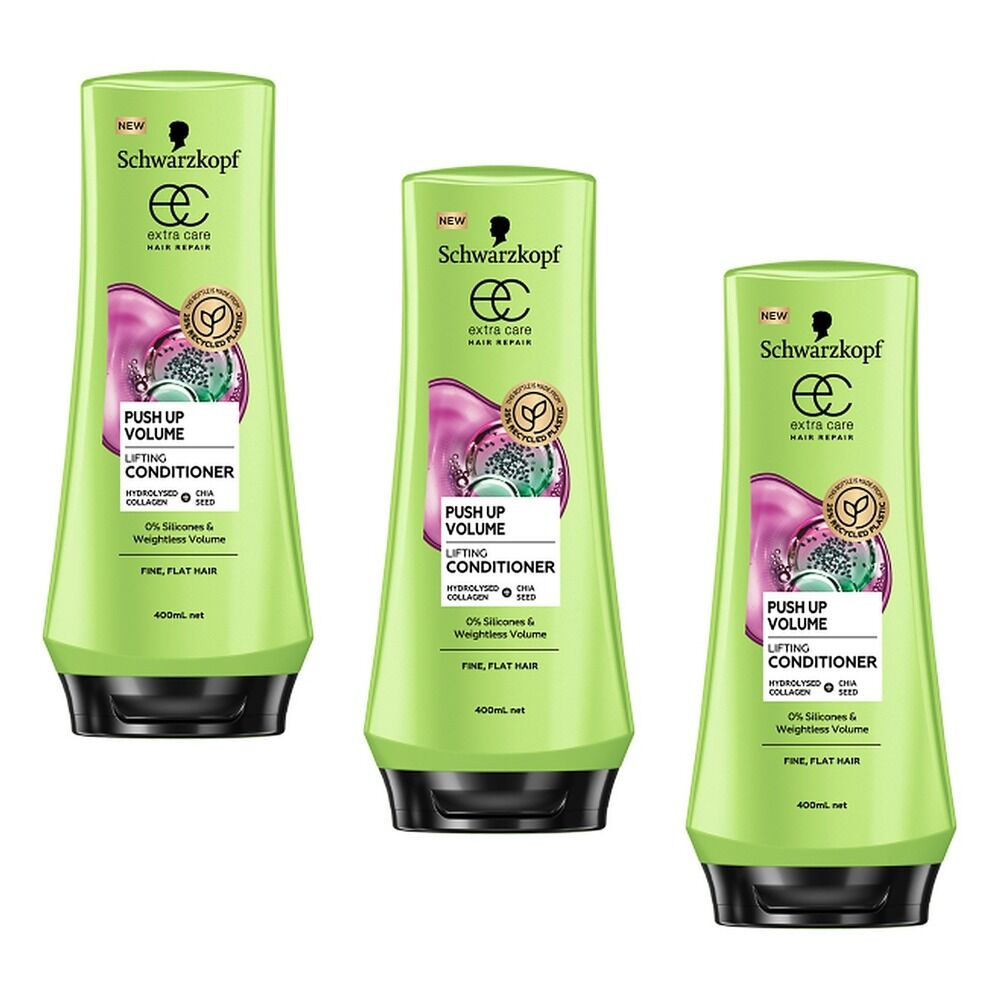 Schwarzkopf Extra Care Push Up Volume Lifting Conditioner 400mL Pack of 3