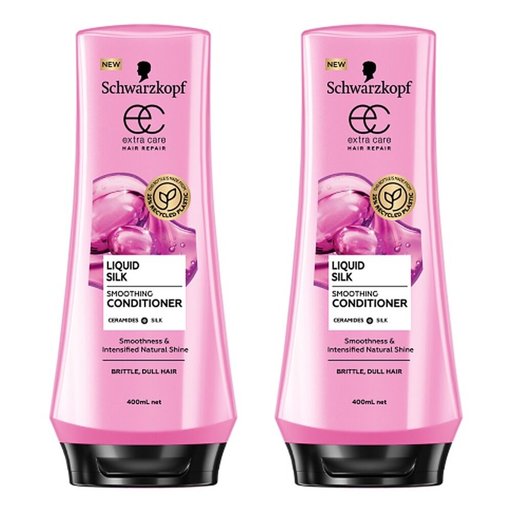 Schwarzkopf Extra Care Liquid Silk Smoothing Conditioner 400mL Pack of 2