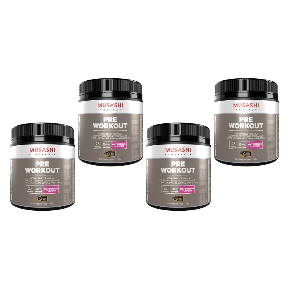 Musashi Pre Workout Watermelon 225g Pack of 4