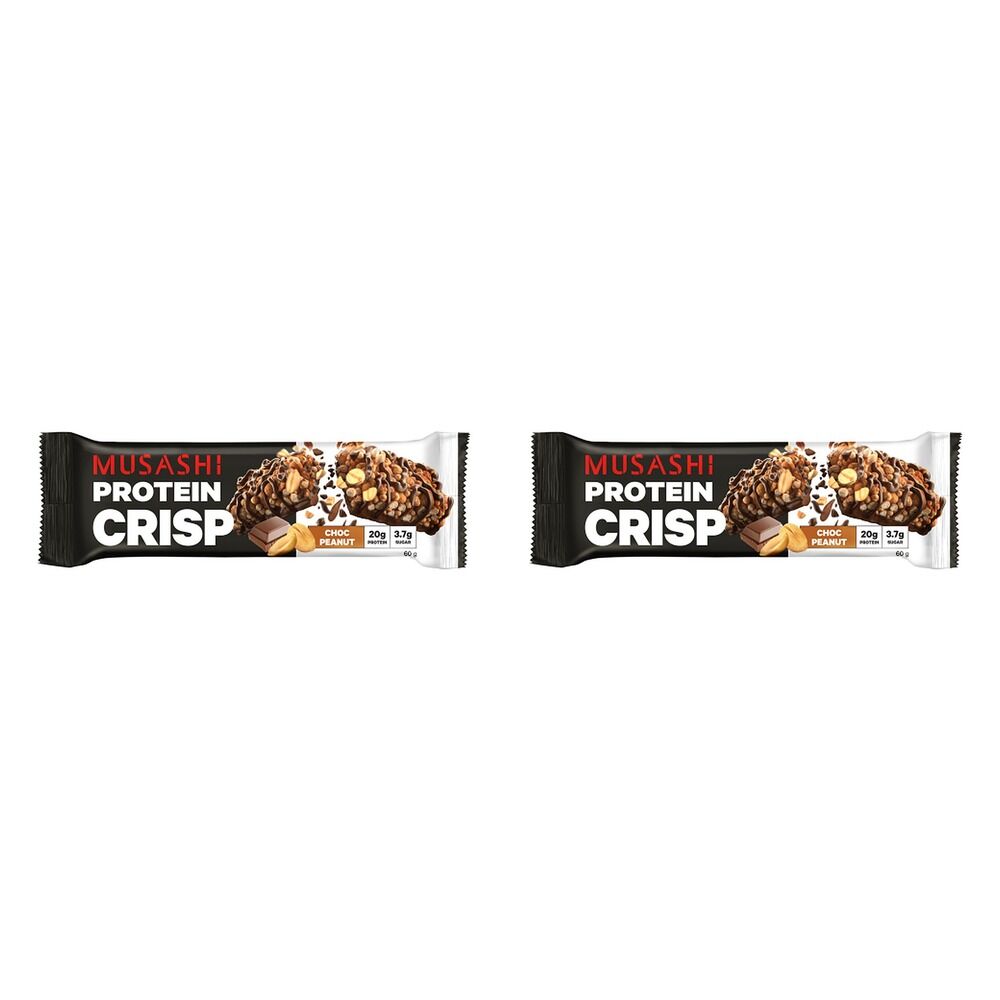 Musashi Protein Crisp Choc Peanut 60g x 12 Bundle of 2