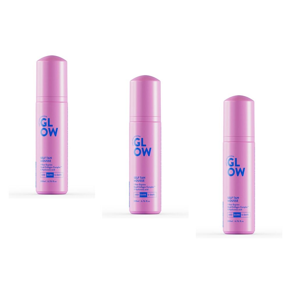 Australian Glow Self Tan Mousse Dark 200mL Pack of 3