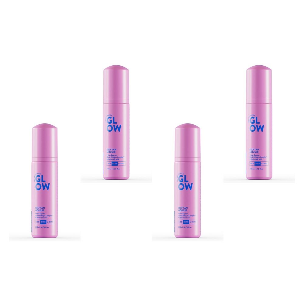 Australian Glow Self Tan Mousse Dark 200mL Pack of 4