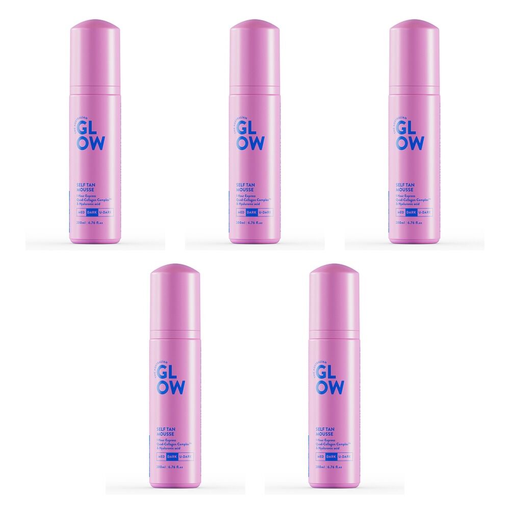 Australian Glow Self Tan Mousse Dark 200mL Pack of 5