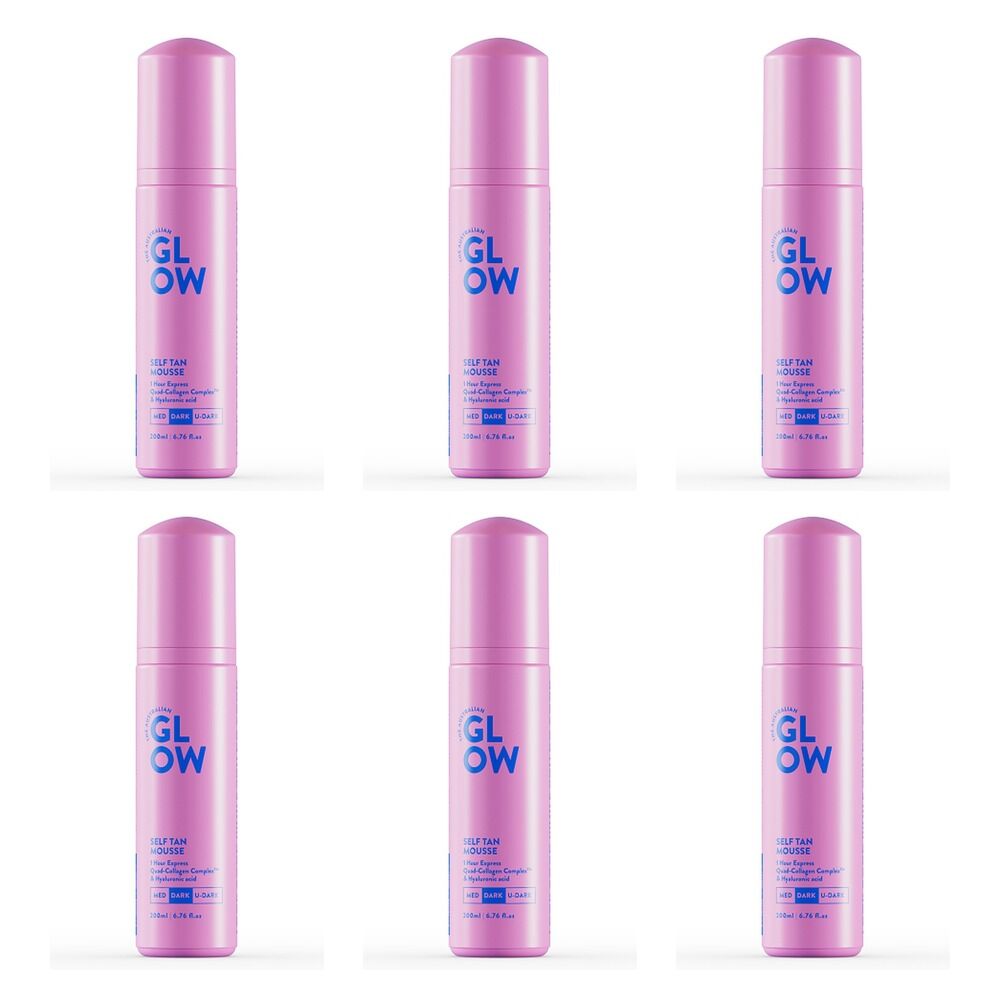 Australian Glow Self Tan Mousse Dark 200mL Pack of 6