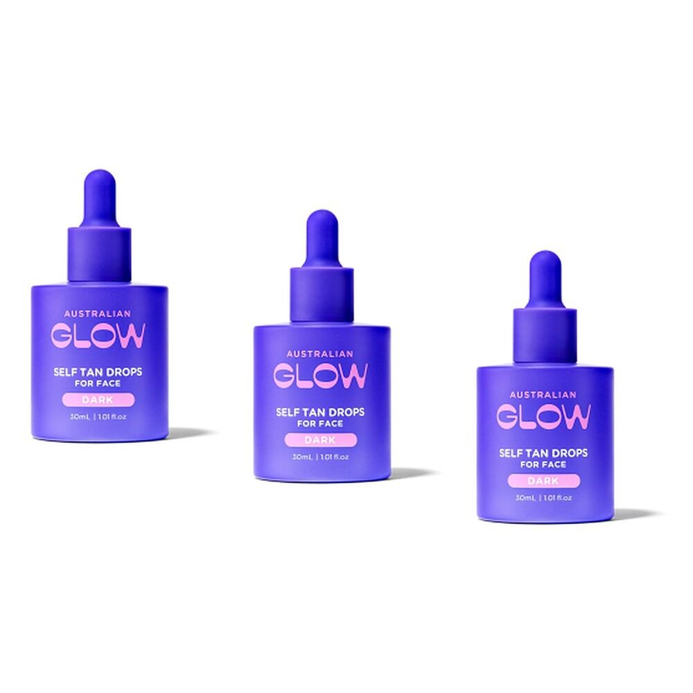 Australian Glow Self Tan Drops Dark 30mL Pack of 3