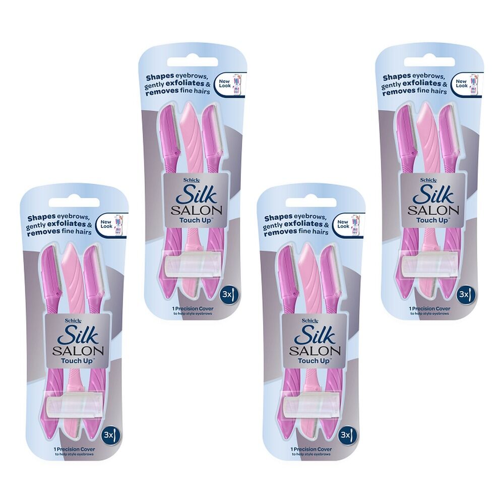 Schick Silk Salon Touch Up Disposable Razors 3 Pack Bundle of 4