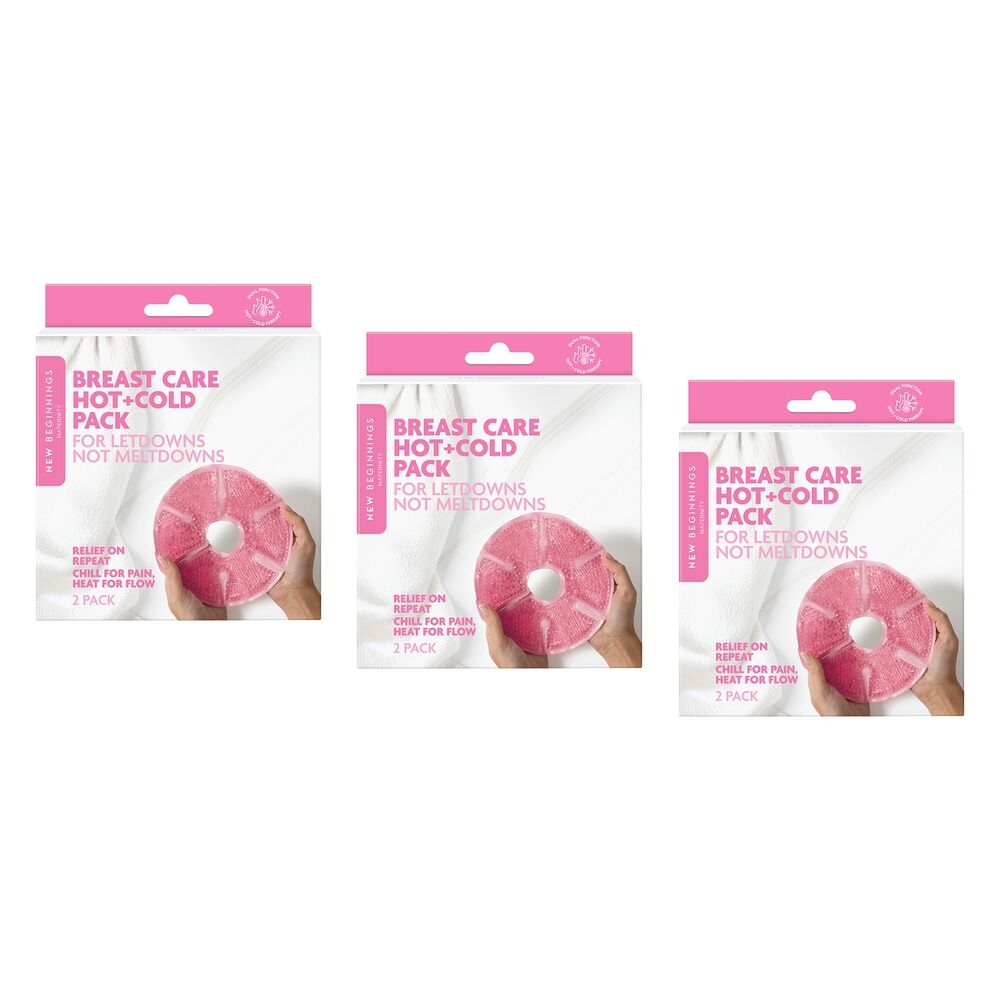 New Beginnings Breast Care Hot & Cold Packs, 2 Pack Bundle of 3