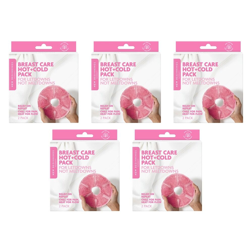 New Beginnings Breast Care Hot & Cold Packs, 2 Pack Bundle of 5