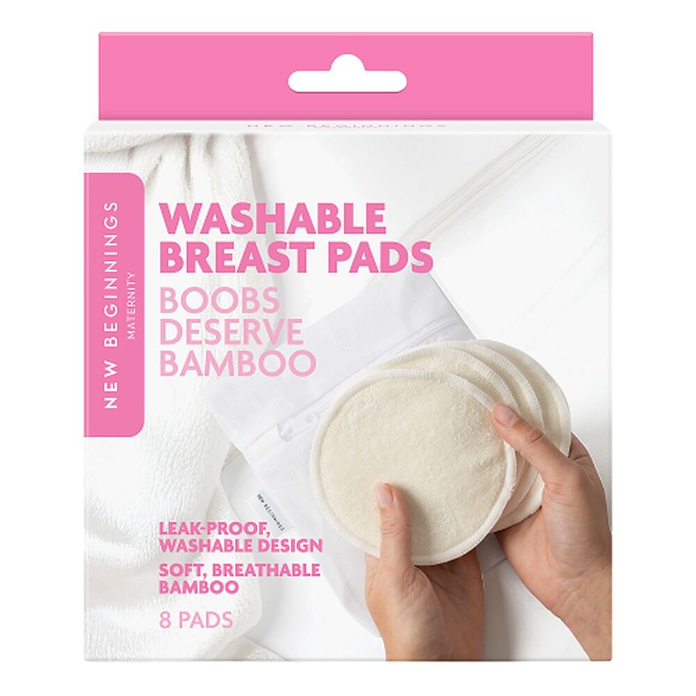New Beginnings Washable Bamboo Nursing Pads 8 Pack