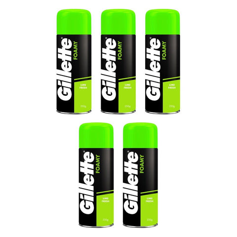 Gillette Shaving Foam Lemon Lime 250g Pack of 5