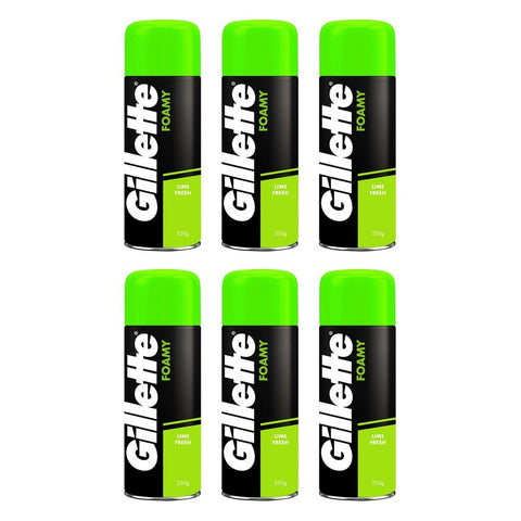 Gillette Shaving Foam Lemon Lime 250g Pack of 6