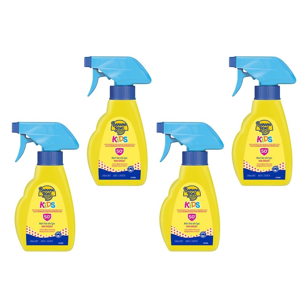 Banana Boat Kids Sunscreen Lotion Spray SPF 50+ 240mL Pack of 4