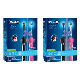 Oral-B Pro 2 Dual Handle Him & Her Electric Toothbrush Pack of 2