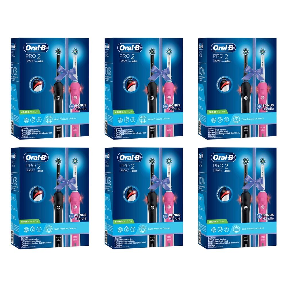 Oral-B Pro 2 Dual Handle Him & Her Electric Toothbrush Pack of 6